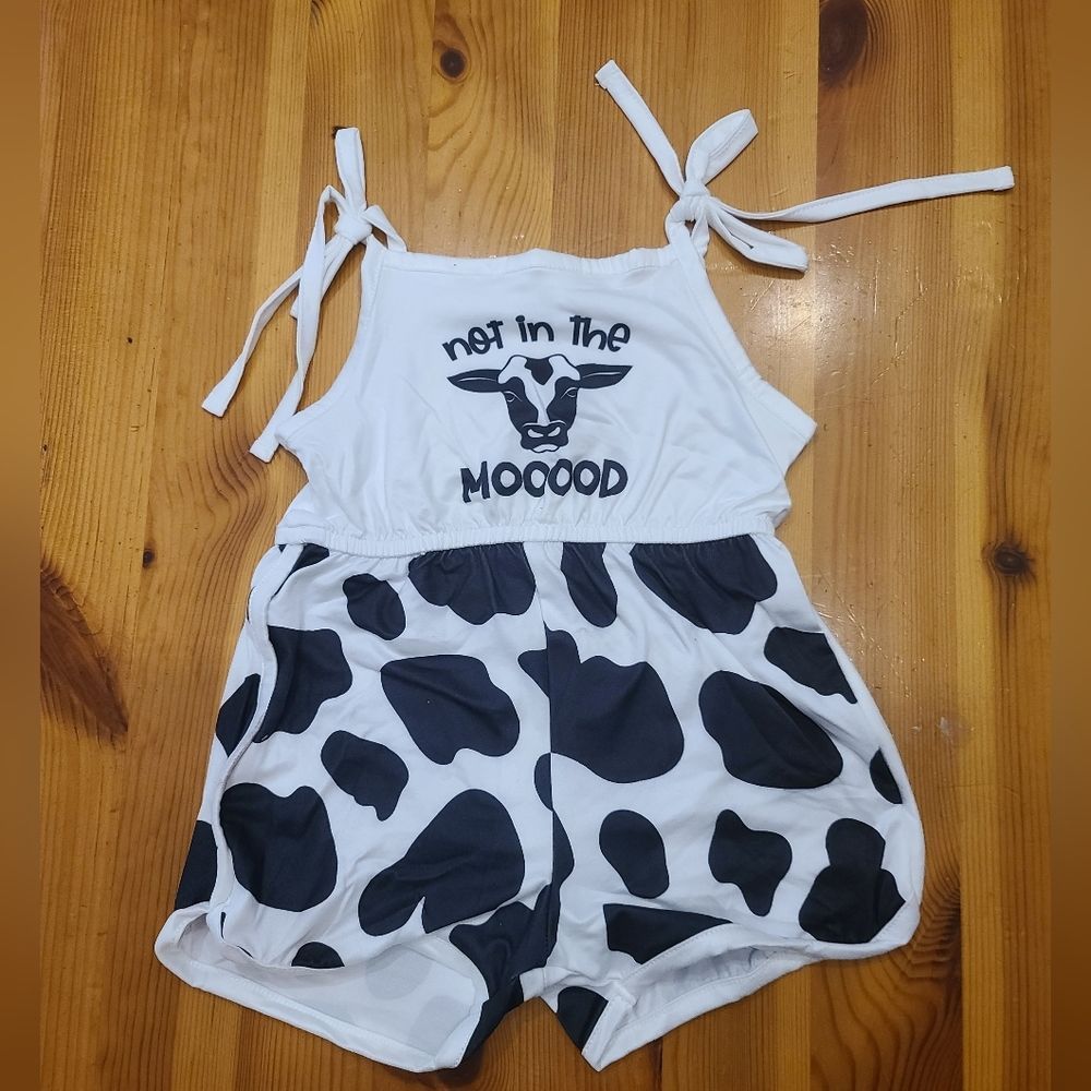 Toddler Girls Cow Funny Quote " Im Not In The Moooood "